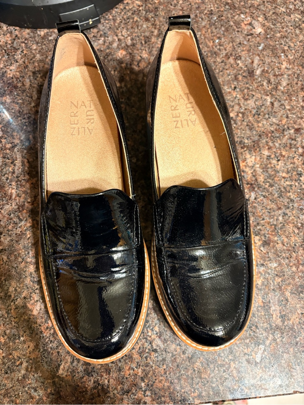 Naturalizer Black Patent Leather Loafers 7 wide